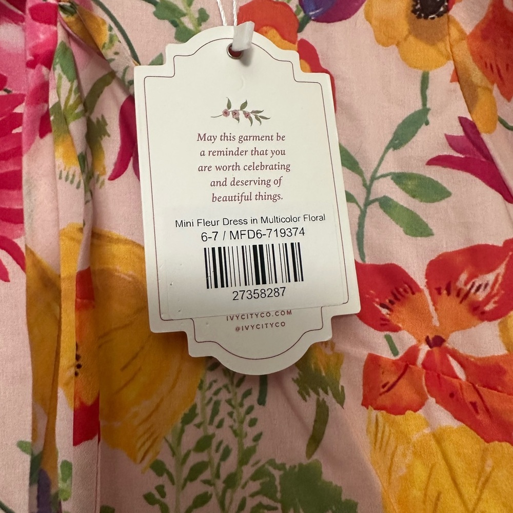 Ivy City Co mini Fleur Multicolor Floral Puff-Sleeve Dress - Picture 2 of 2